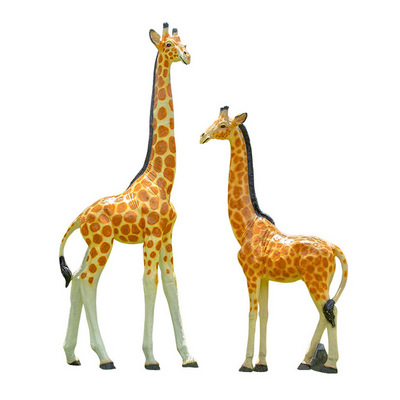 Life Size Fiberglass Giraffe Sculpture For Zoo And Amusement Park Decoration Artificial Giraffe Statue