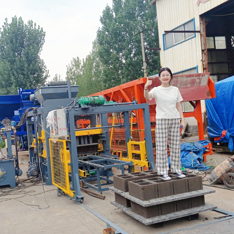 Building Material Brick Machinery QT5-15 Cement Block Making Machine Curbstone Molds Hollow Paver Solid Customized Blue 7500 15s