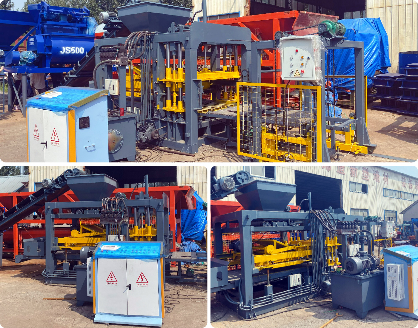 Building Material Brick Machinery QT5-15 Cement Block Making Machine Curbstone Molds Hollow Paver Solid Customized Blue 7500 15s