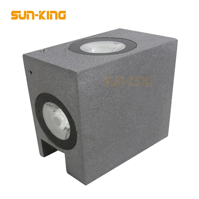 Square landscape outdoor 3200K 4000K decorative building 4sides led narrow angle wall light 8W 12W