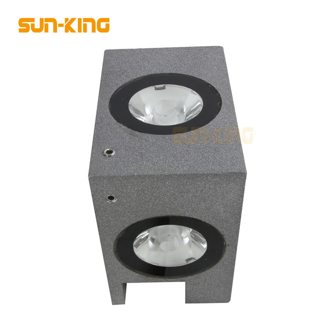 Square landscape outdoor 3200K 4000K decorative building 4sides led narrow angle wall light 8W 12W