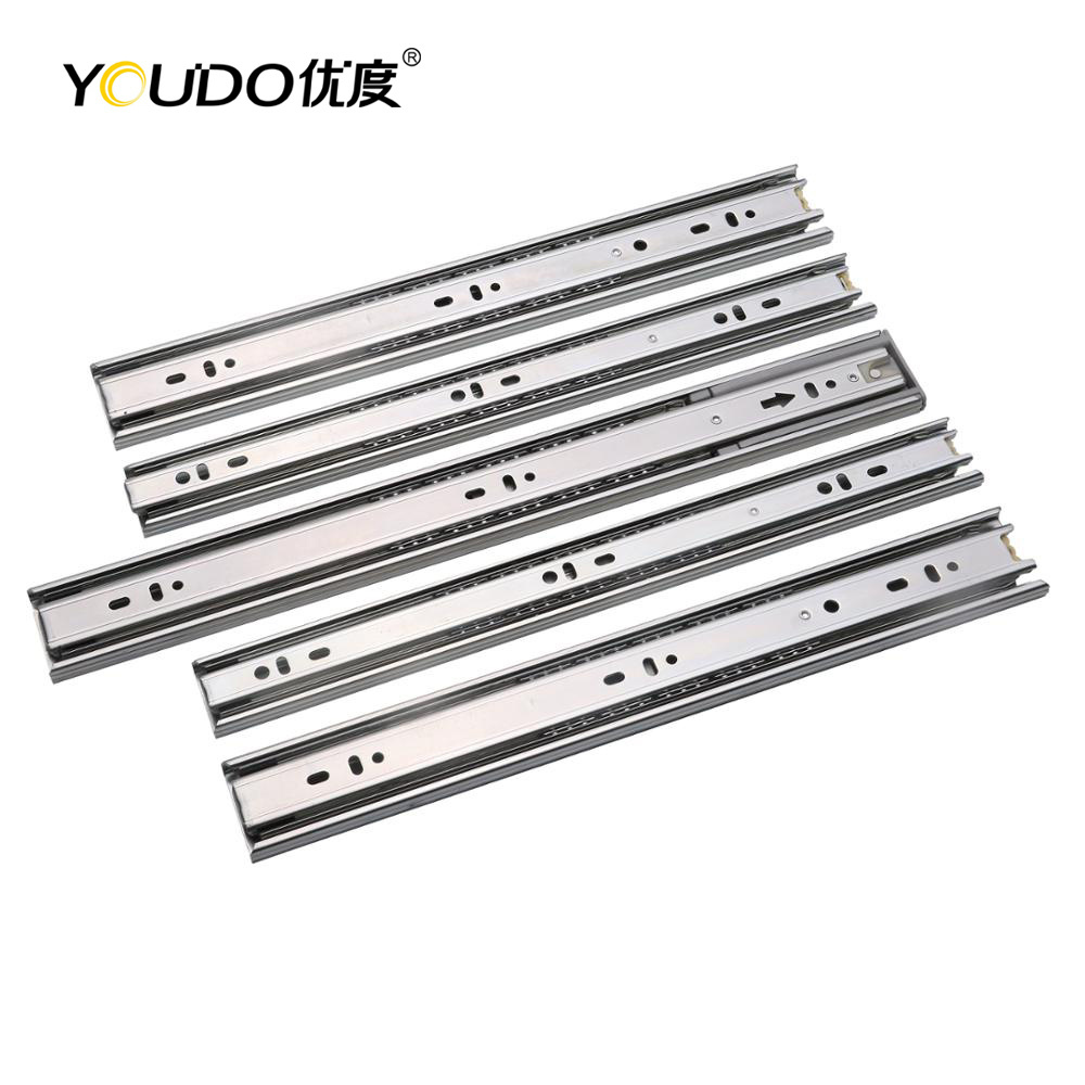 YOUDO ball bearing slide 45mm drawer glides telescopic slide rails Drawer Slide For Cabinet Accessories Drawer Rail