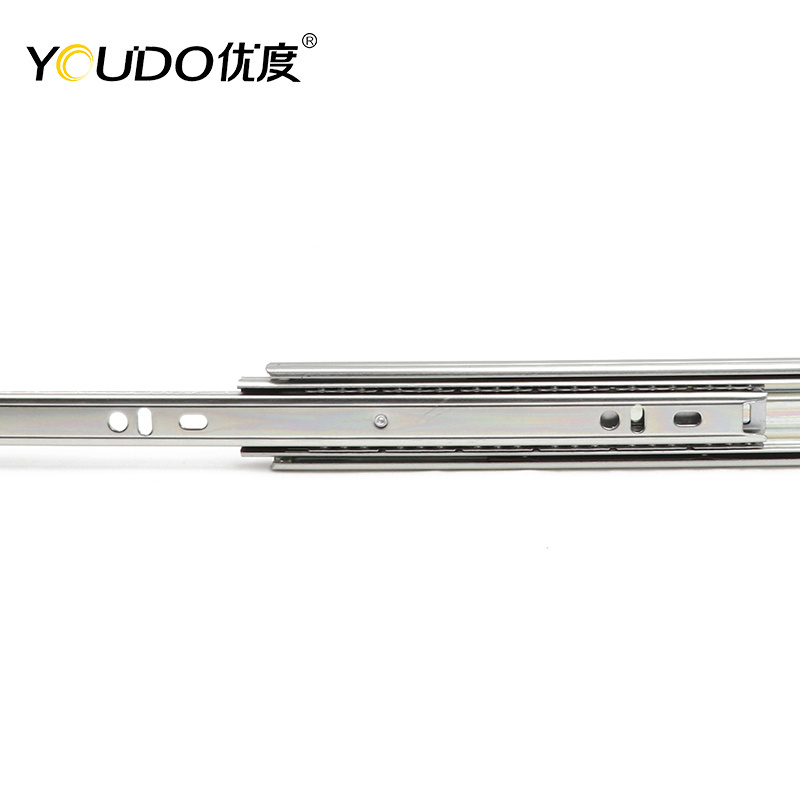 YOUDO 35mm Cabinet Drawer Slide Correderas Push Open Roller Runner Telescopicas  Para Gavetas Ball Bearing Slide