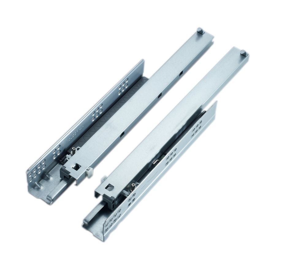 2 Fold Self Hydraulic Telescopic Drawer Runner Slides Undermount Full Extension Concealed Slide for Furniture Drawer, Cabinet