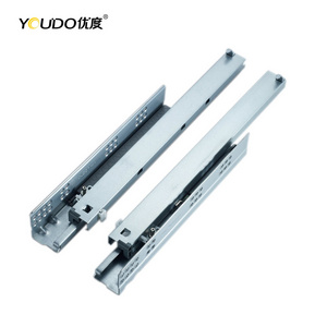 2 Fold Self Hydraulic Telescopic Drawer Runner Slides Undermount Full Extension Concealed Slide for Furniture Drawer, Cabinet