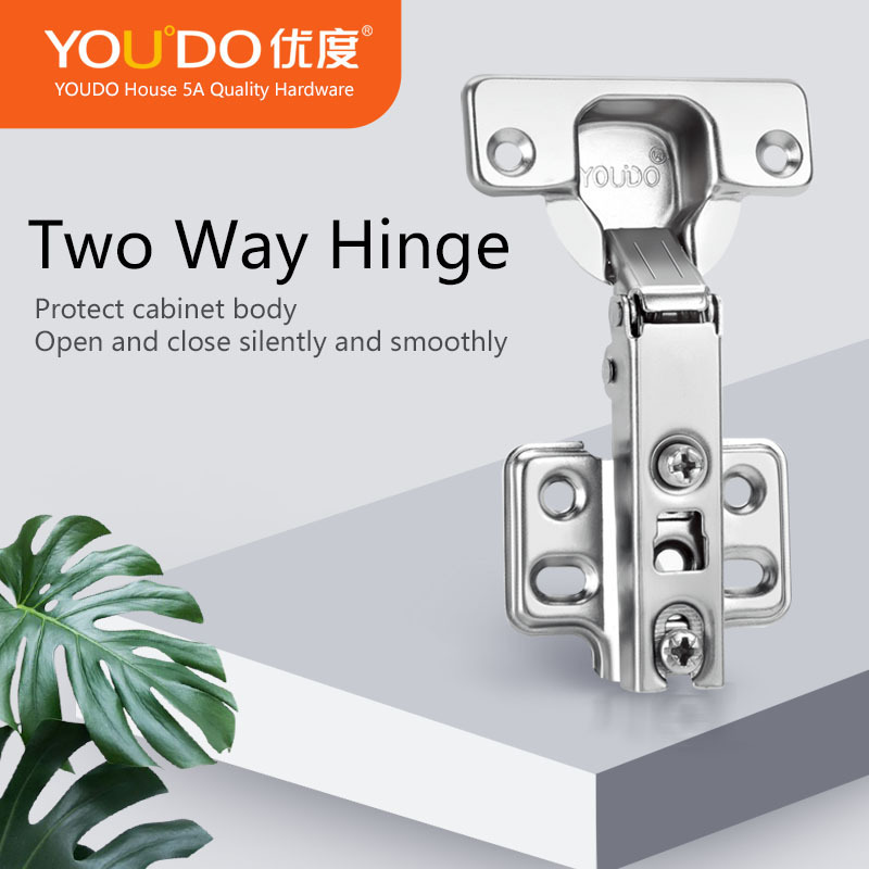 YOUDO Popular Two Way Hinge Solf Close Cabinet Hinge Kitchen Furniture Accessories China Supplier Iron Door Hinge