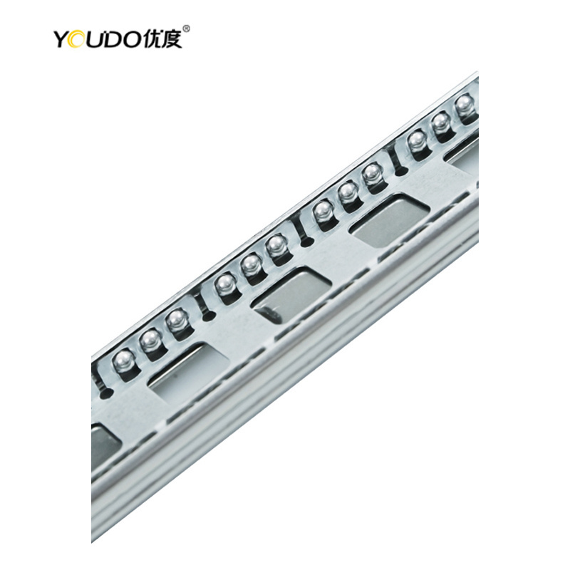 YOUDO Furniture Hardware Fittings 3 Fold Ball Bearing Slide Rail Runners Cabinet Metals Soft Closed Drawer