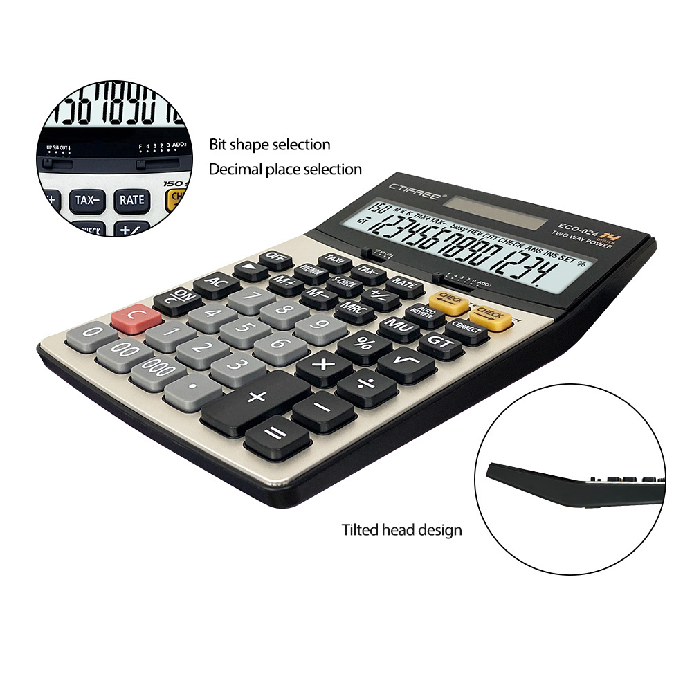 ELECTRONIC Mechanical Calculators with 14 Digit Large Lcd Display Handheld Desk Calculator For Daily And Basic Office