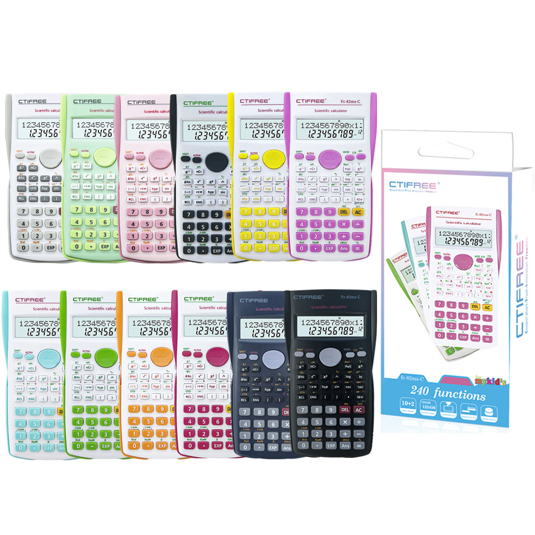 FC-82MS Pink Calculator Professional Students Mathematics Custom Electronic Scientific Professional Calculator Promotional