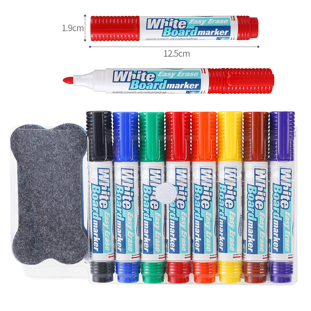 8pcs/set Dry Erase Marker Paint Pen Wholesale Customized Non-Toxic oil-based MultiColor WhiteBoard Marker Pen for School