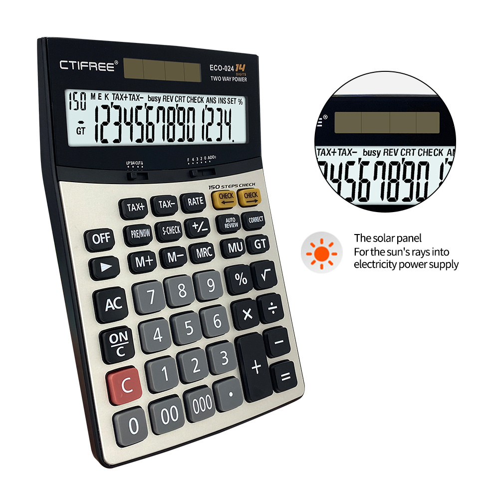 ELECTRONIC Mechanical Calculators with 14 Digit Large Lcd Display Handheld Desk Calculator For Daily And Basic Office