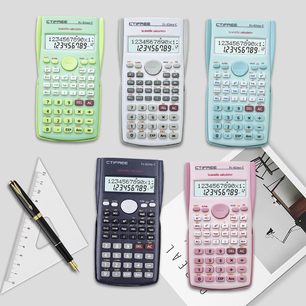 FC-82MS Pink Calculator Professional Students Mathematics Custom Electronic Scientific Professional Calculator Promotional