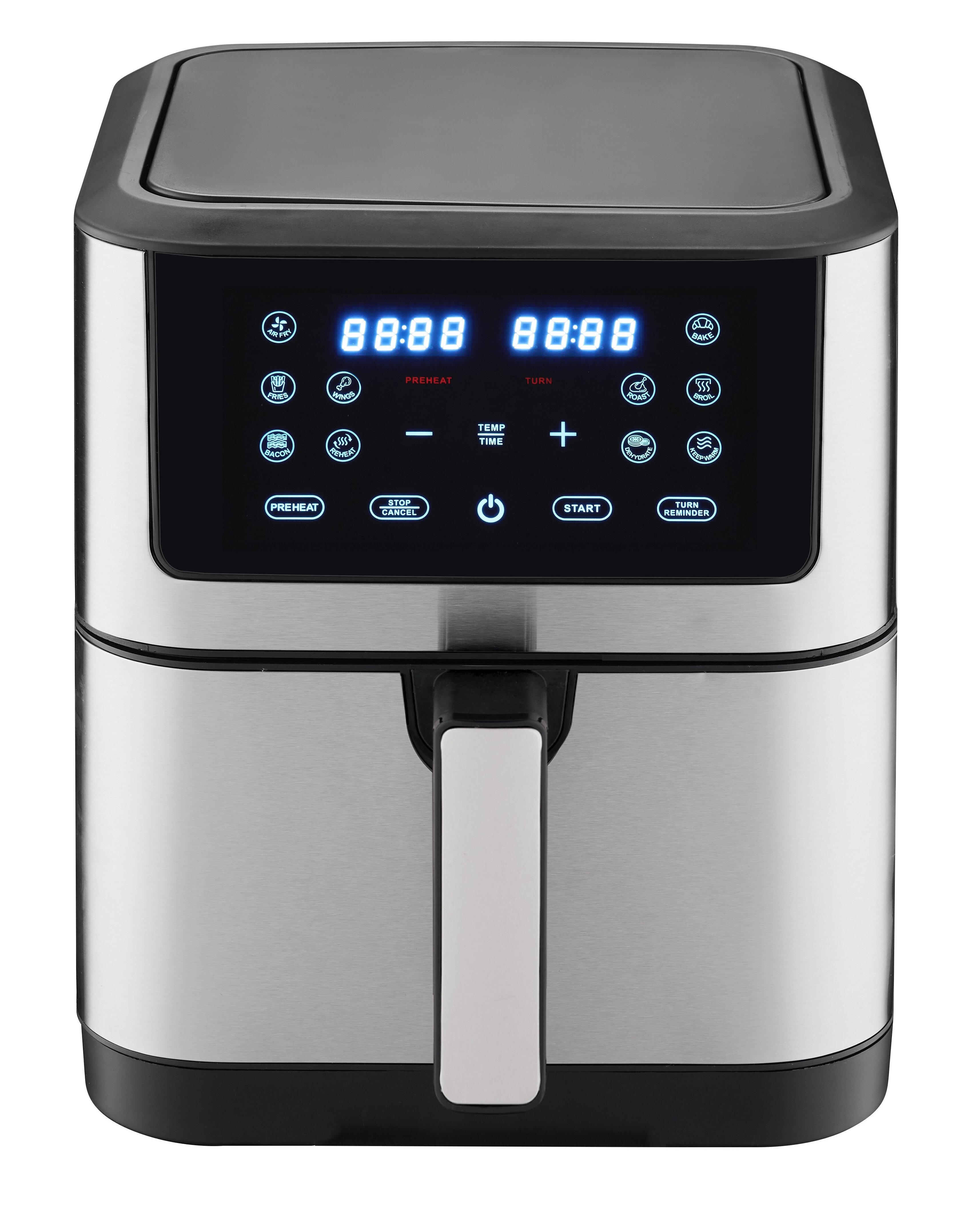 2023 new style 8L touch control air fryer oven with visible cooking window single pot 1800W LED display Large Air Fryer Toaster