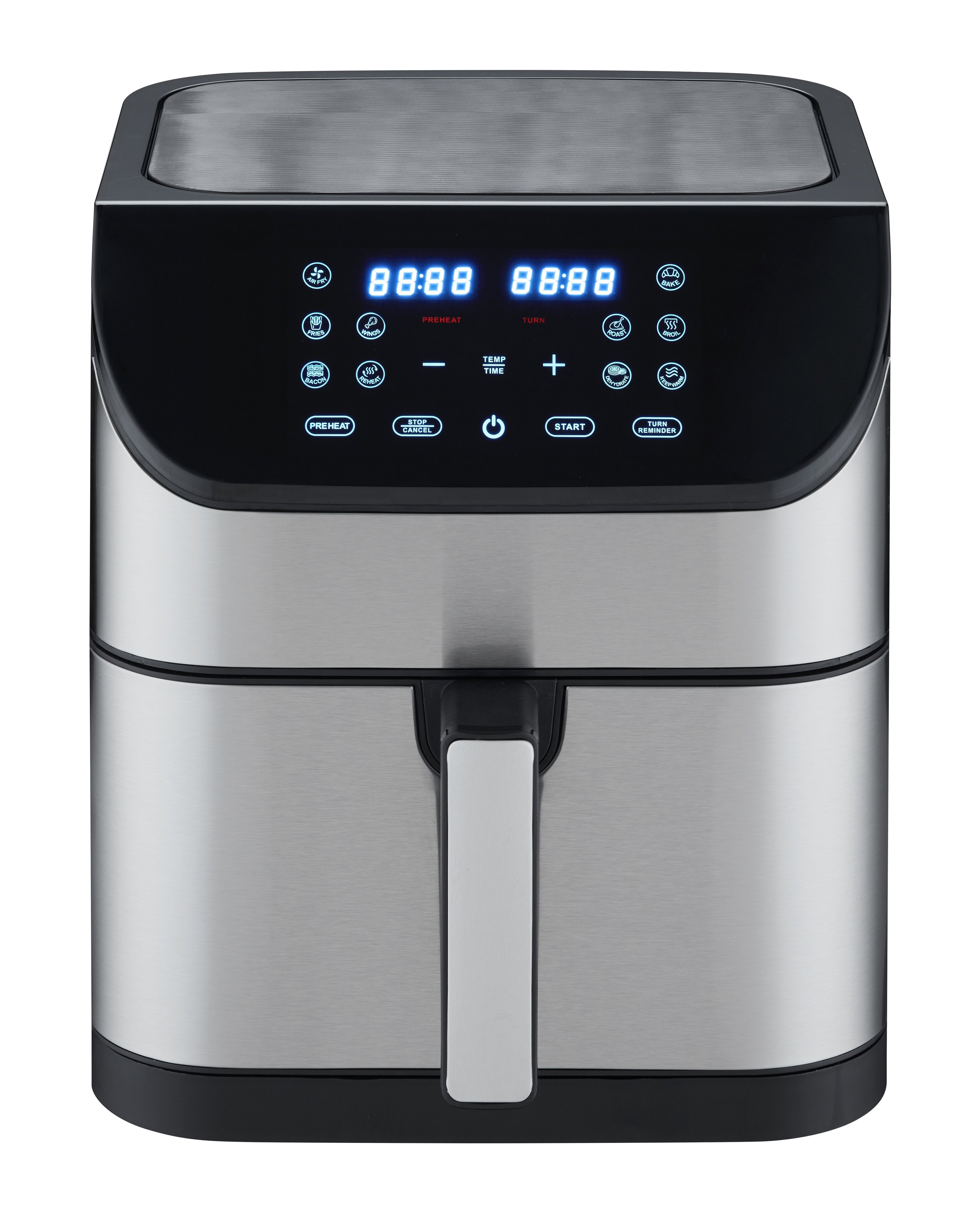 2023 new style 8L touch control air fryer oven with visible cooking window single pot 1800W LED display Large Air Fryer Toaster