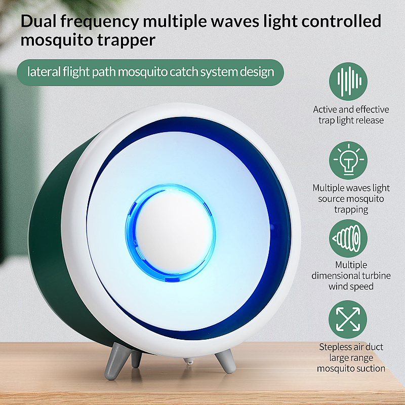 dual frequency multiple waves light pest controlled mosquito trapper non toxic fan USB big horn anti mosquito killing lamp light