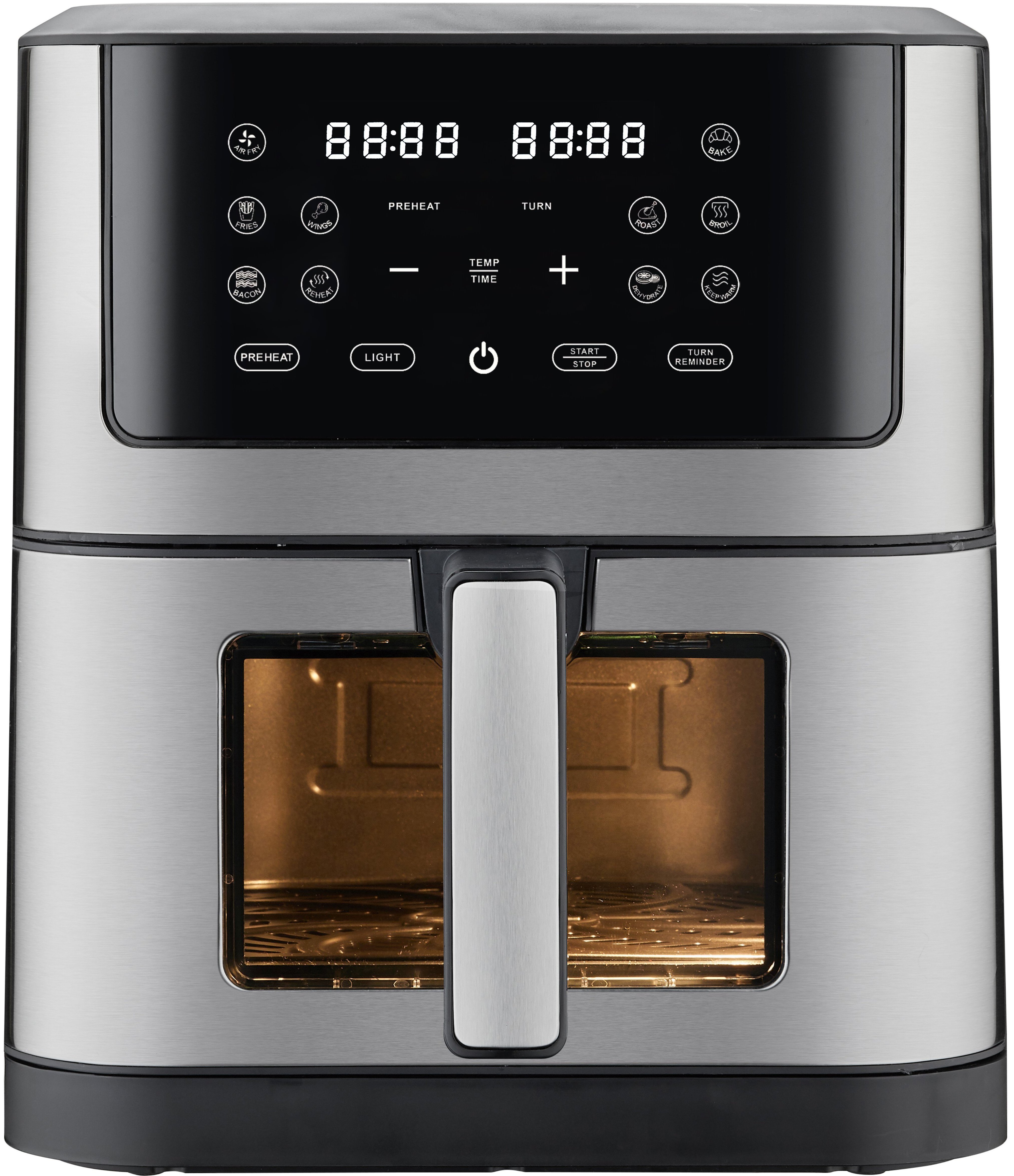 2023 new style 8L touch control air fryer oven with visible cooking window single pot 1800W LED display Large Air Fryer Toaster