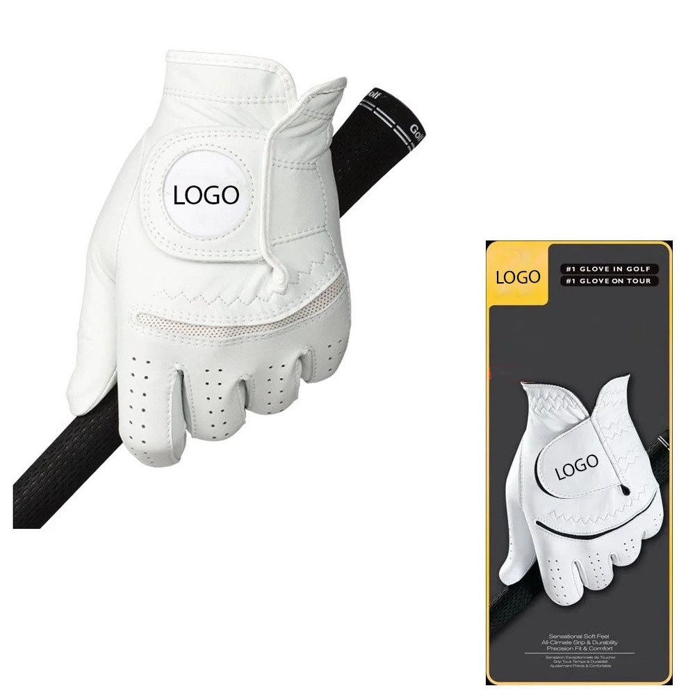 Wholesale Golf Gloves Indonesia 100% AAA Cabretta Leather Custom Logo OEM Soft Full Color Men Left Handed Leather Golf Gloves