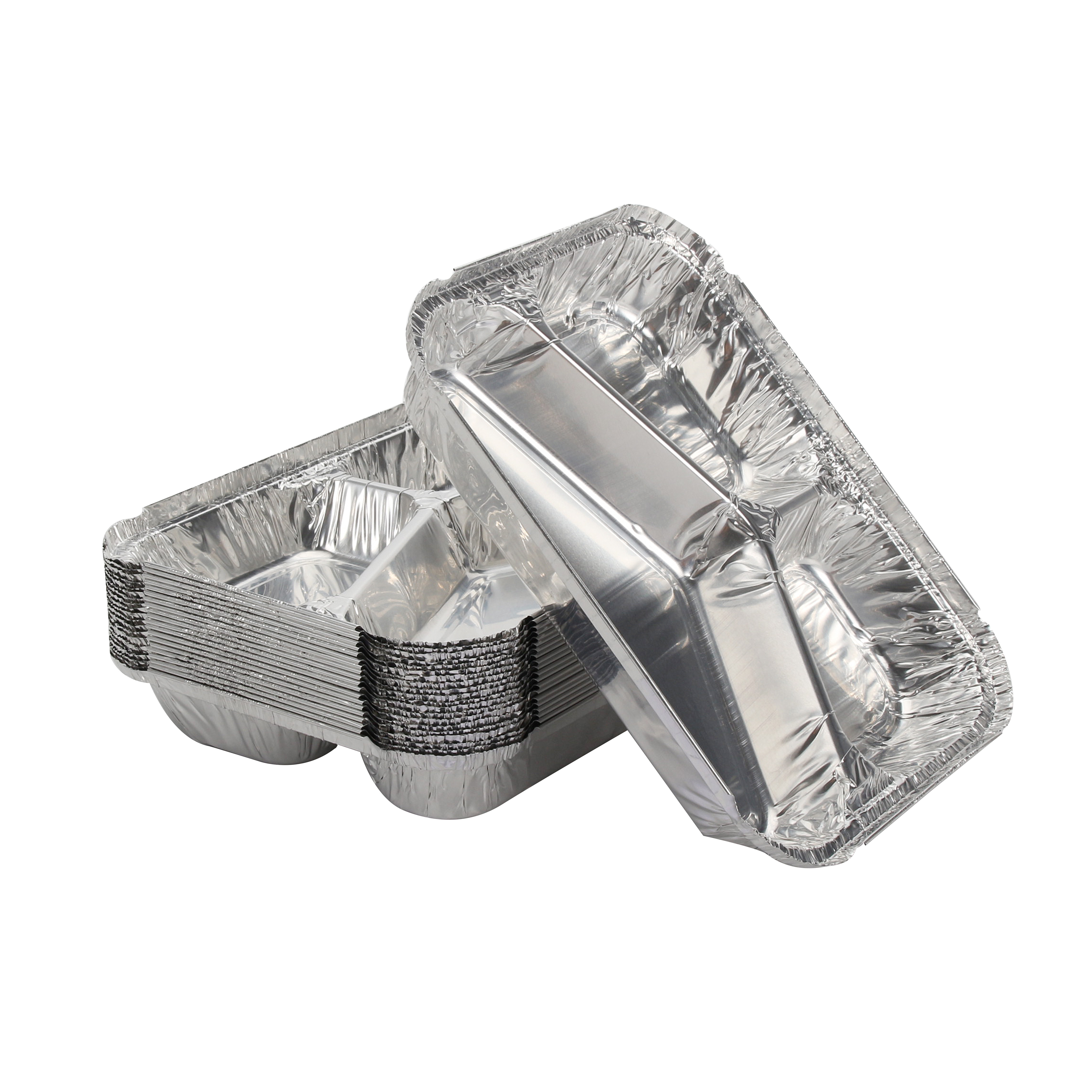 Food grade aluminum tray 3 compartment aluminum foil container