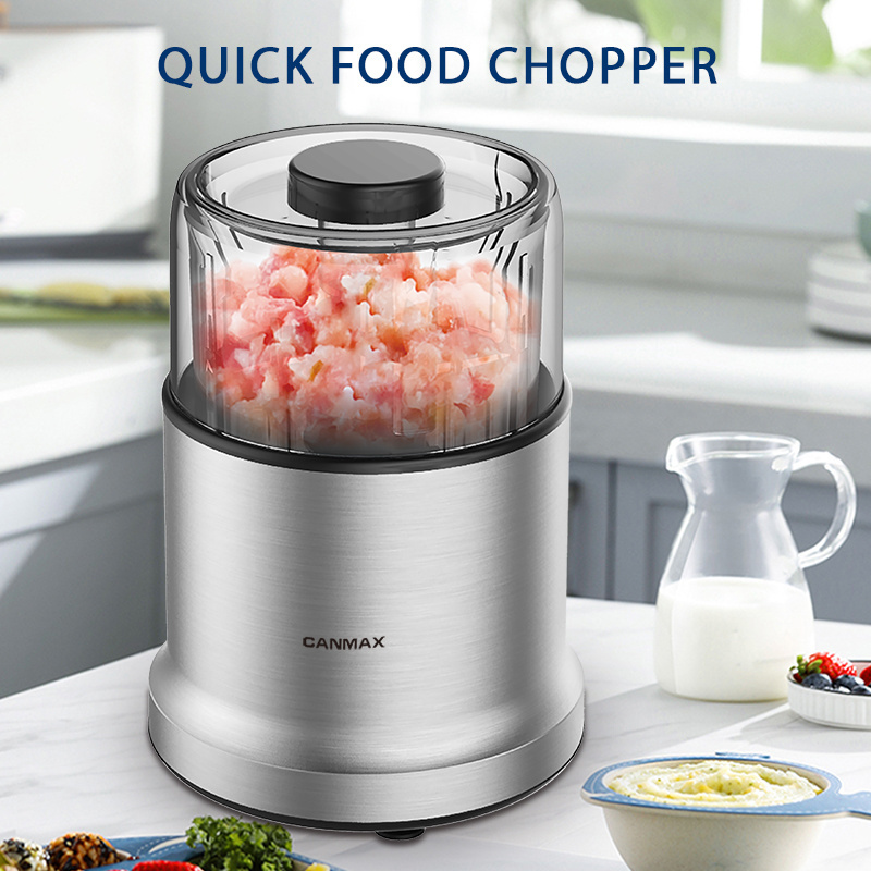 800W Stainless Steel Body Electric Food Processor Chopper with chopper blades