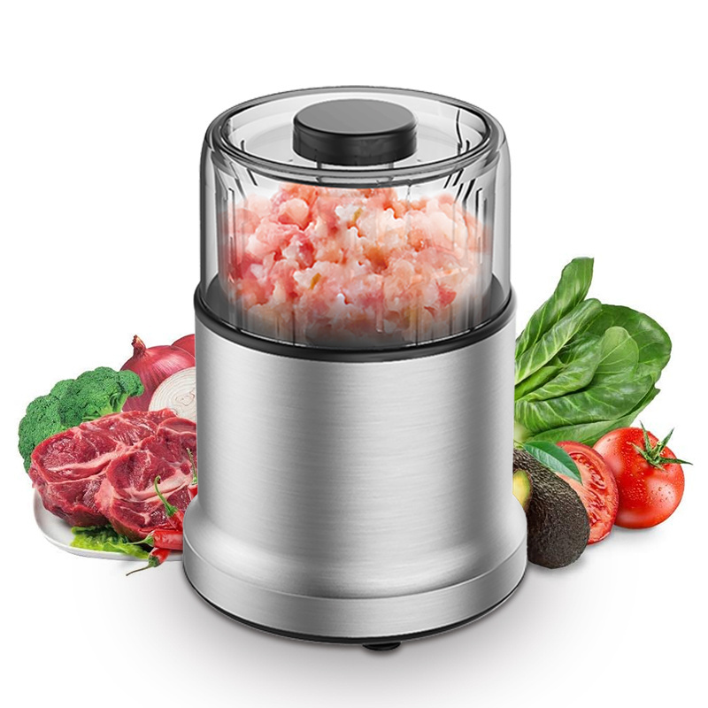 800W Stainless Steel Body Electric Food Processor Chopper with chopper blades