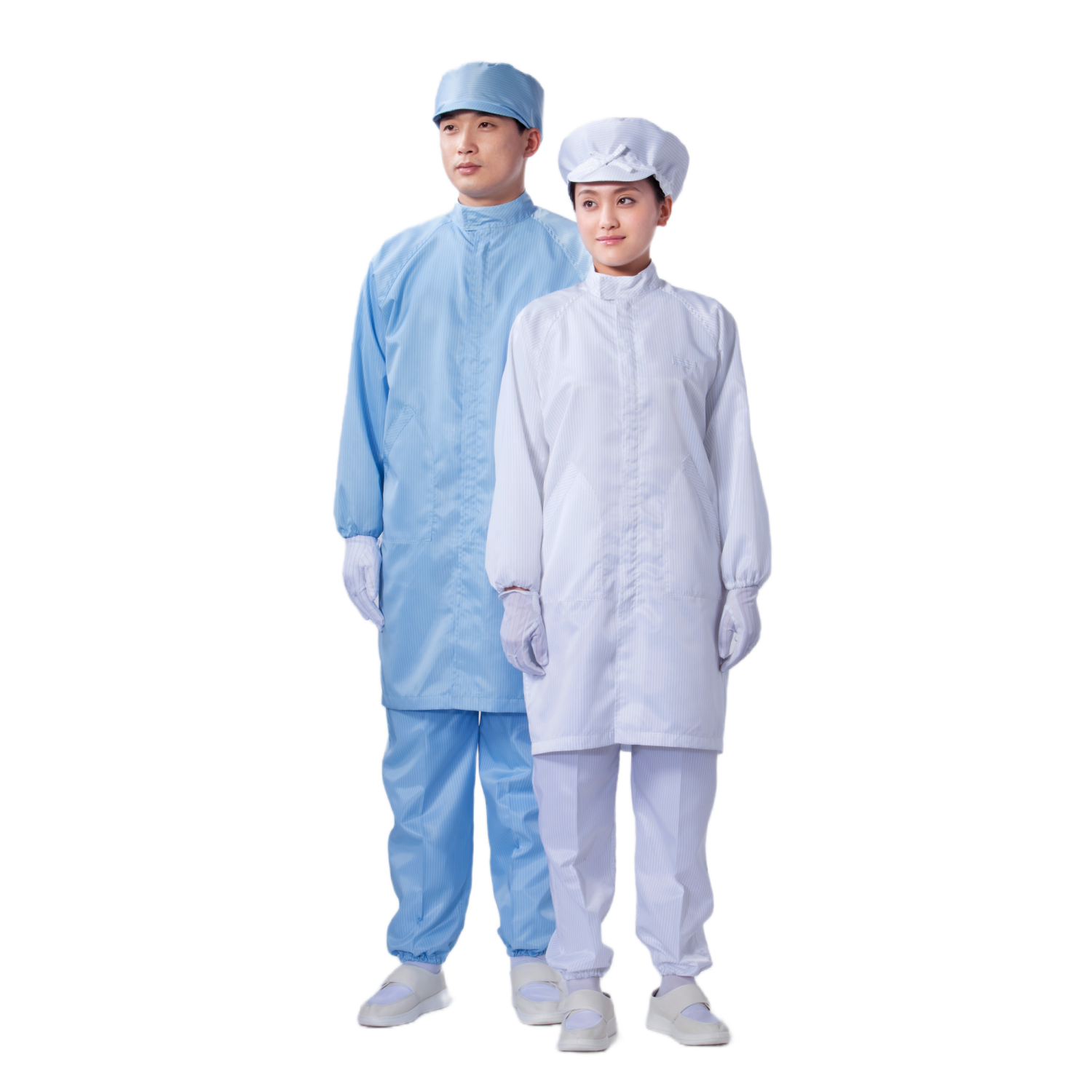 Customized Logo Washable Working Beauty Salon Gown WIth Zipper ESD Bata Polyester Lint Free ESD Lab Smock for Cleanroom