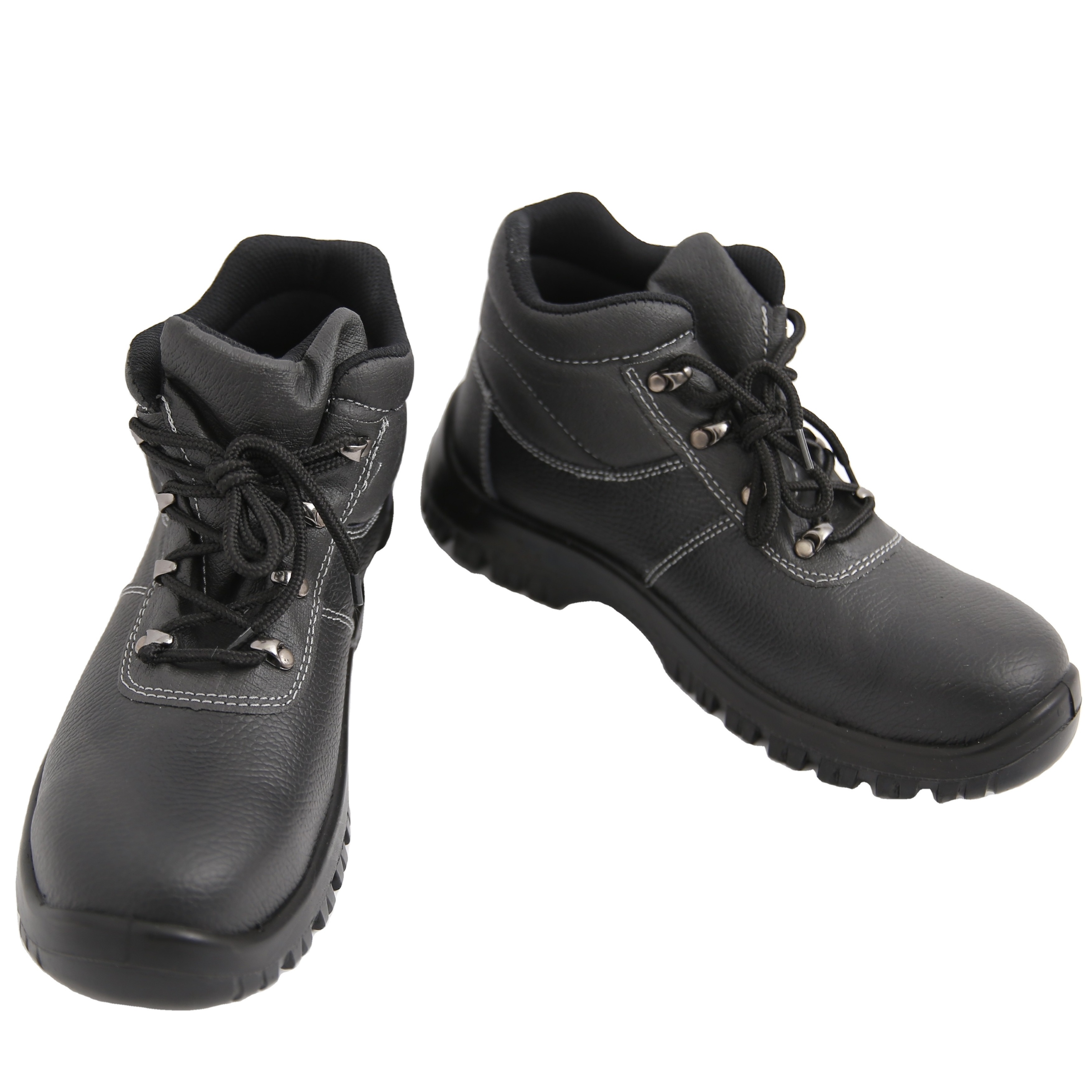 Genuine Leather puncture-proof  PU Sole Steel Toe Durable Ankle High Safety Shoes Tactical Construction Work Boots