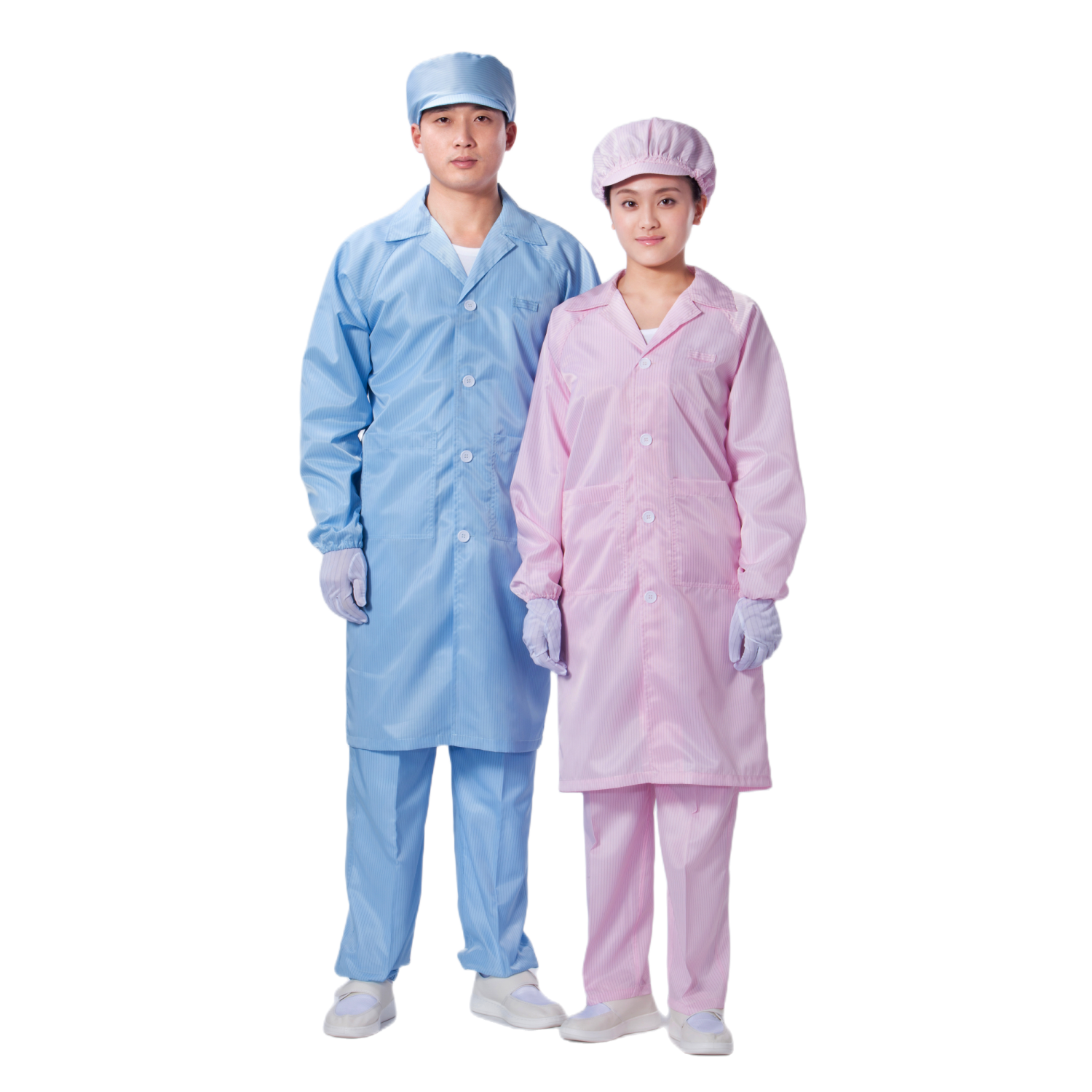 Customized Logo Washable Working Beauty Salon Gown WIth Zipper ESD Bata Polyester Lint Free ESD Lab Smock for Cleanroom