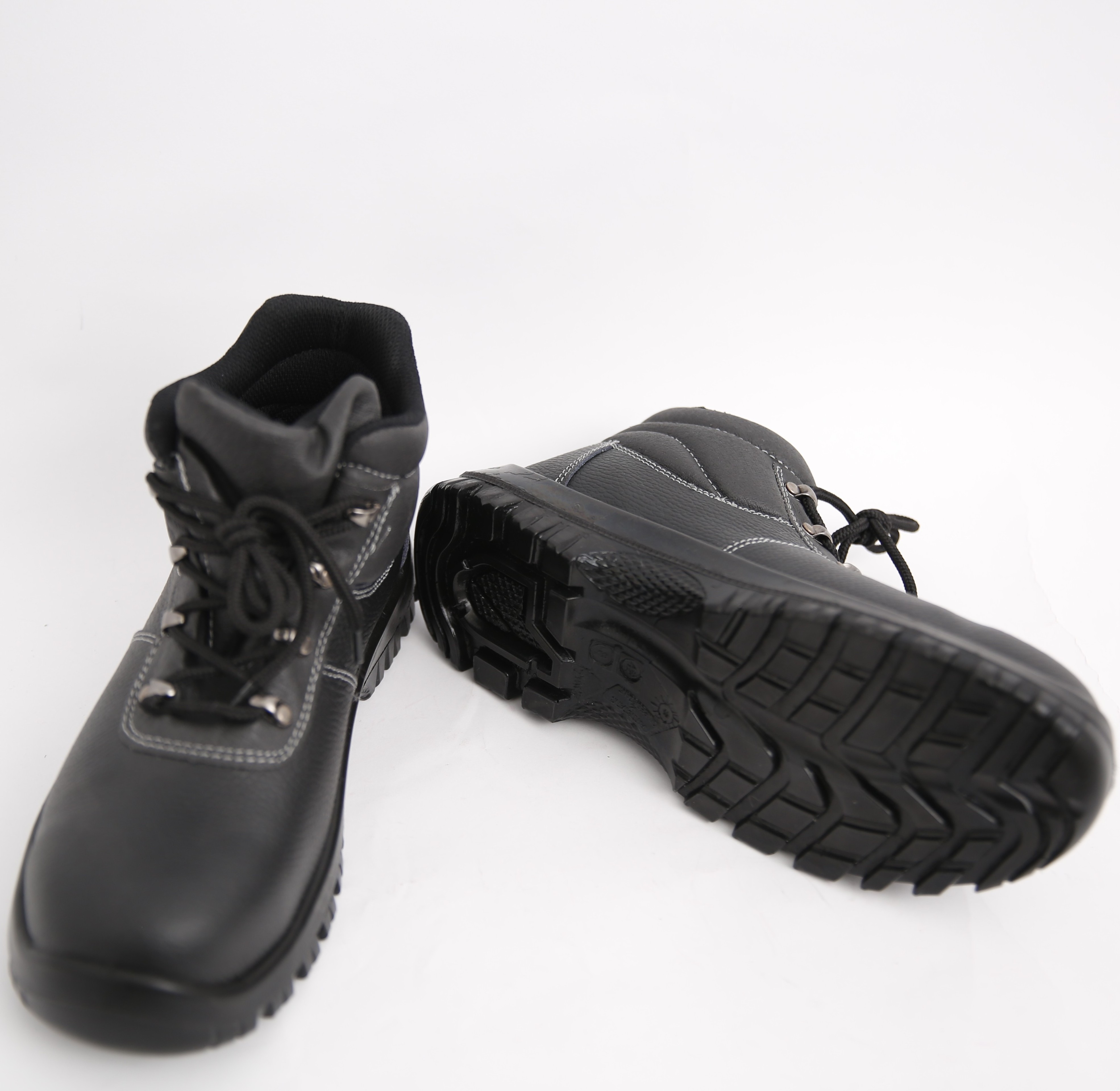 Genuine Leather puncture-proof  PU Sole Steel Toe Durable Ankle High Safety Shoes Tactical Construction Work Boots