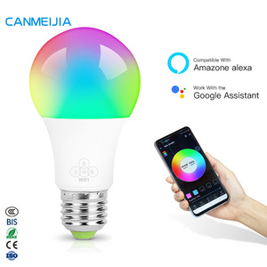 9W E27 E26 7W Lamp Remote Colourful RGB Light Dimmable Alexa Bombilla Foco Inteligente Wifi Led Smart Bulb,Smart Light,Smart Led