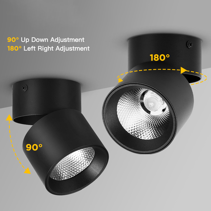 Commercial 10W SMD Led Downlight Dimmable Adjustable Down Light Pot COB Trimless Suface Mounted Downlight,Led Down Lights