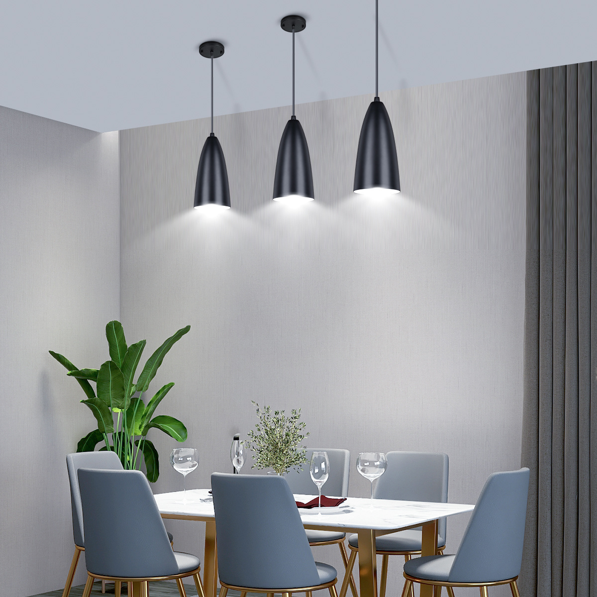 Modern Nordic Wooden Light Lamp For Dinning Room Indoor Linear Adjustable Hanging Lights/Led Pendant Light