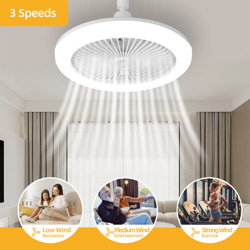 Ceiling Fans With Led Lights Remote Control  For Bedroom Dimmable Invisible Ceiling Fan With Light/Lighting Fan/Fan Light Bulb