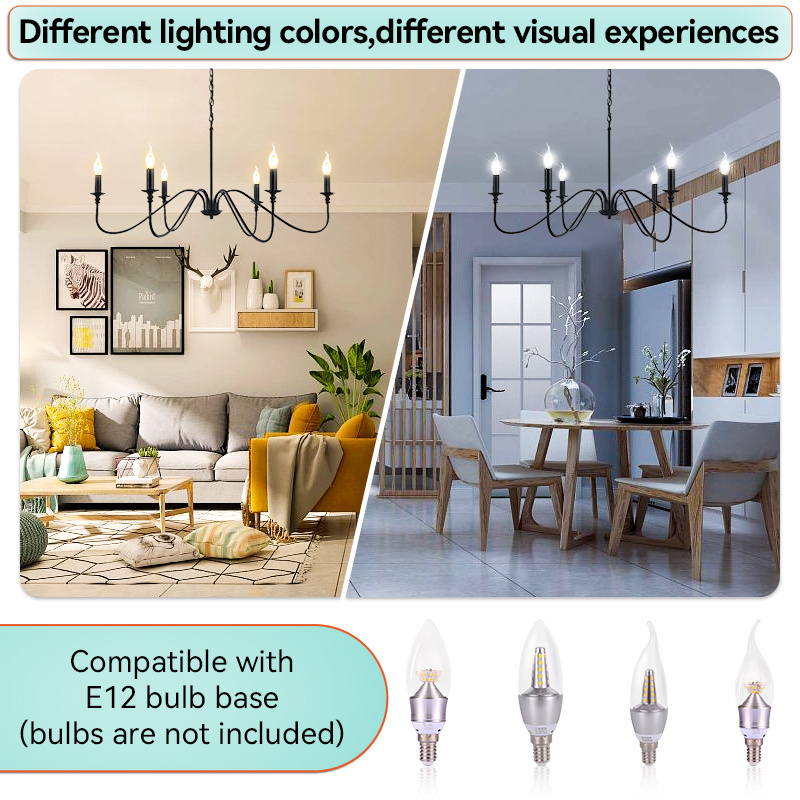 Iron Indoor Retro Hanging Lighting Candlestick Style For Living Room Hotel Lustre Chandelier & Pendant Lights/Chandelier