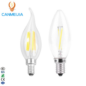 Glass Candle Led Filament Bulb Home Lighting Ampoule Led E14 Candle Energy Saving Lamp Light Bombilla Led E14 COB 220v 2W 4W 6w