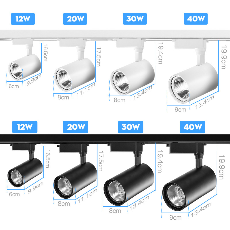 110-265V Cob Led Track Light For Shopping Ar111 Square Tracking Led Magnetic Spot Light Ceiling Track Light 30W