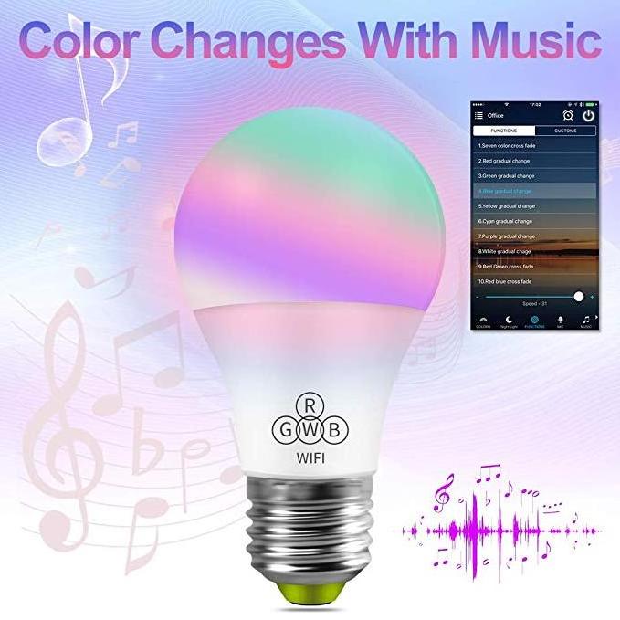 110V 220V Music Remote Colourful Lamp RGB Dimmable Color Changing/smart bulb alexa/Wifi Smart LED Bulb,smart bulb,LED Light Bulb