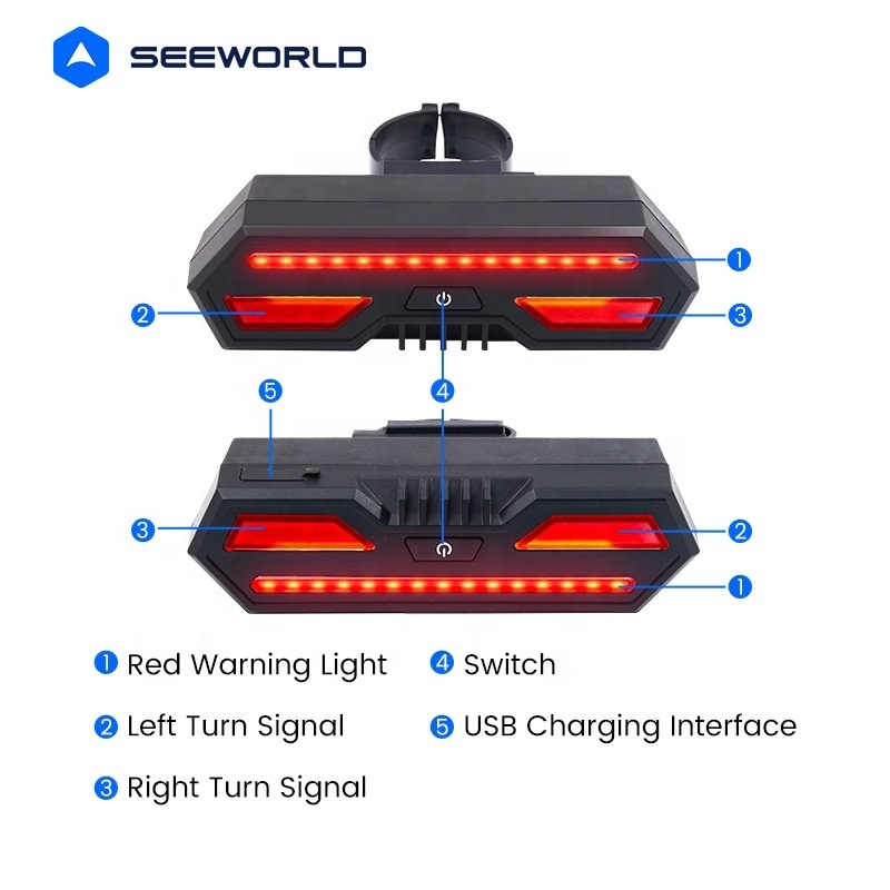 SEEWORLD LTE 4G Taillght Bicycle GPS Tracker for Bike E-scooter Ebike Real Time Tracking