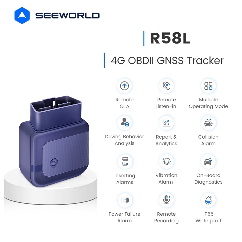 SEEWORLD R58L Plug and Play OBD Port 4G GPS Tracker without Engine Lock for Car Vehicle Truck Anti theft