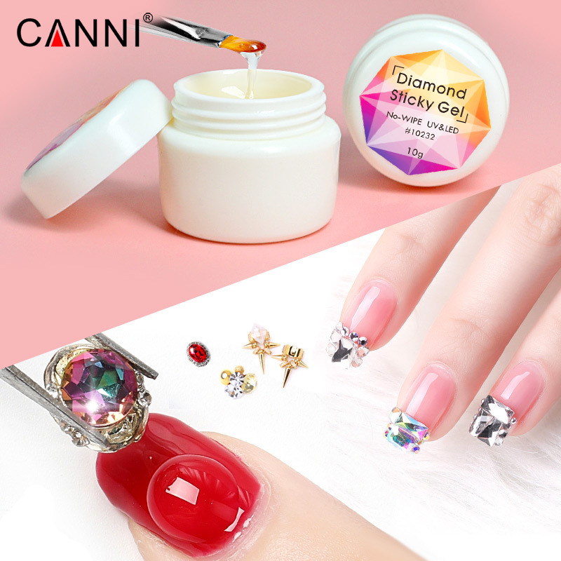 10g CANNI NAIL Art decoration Rhinestones Glue Gel Use for Nail Tips Decoration led uv gel shiny non sticky glue