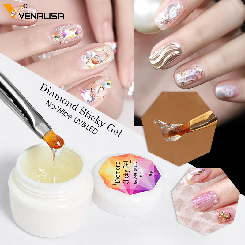 Venalisa 10ml new nail art products of Labeling OEM soak off rhinestone diamond decoration stick gel nail glue dehydration gel