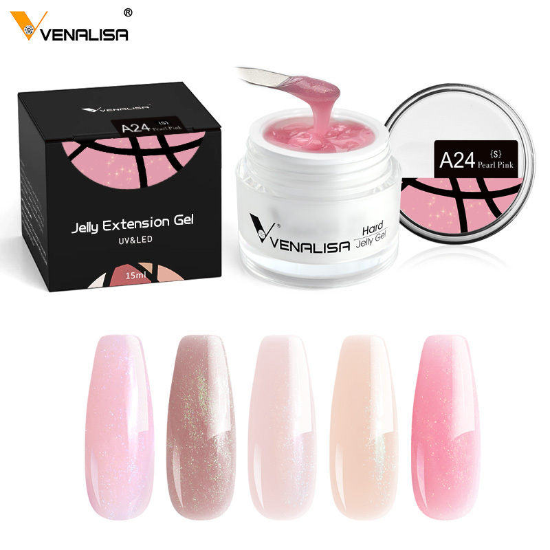 Venalisa 15ml Jelly Extension Nail Gel 24 Color Nail Art Tip Design French Nails Poly Clear Natural Camouflage Color Gel Varnish