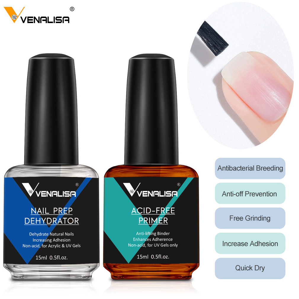 VENALISA 15ml Nail Prep Dehydrator No Acid Free Primer Adhesive Desiccant Acrylic Nails Bonder Gel Balancing Oil Skin Solutions