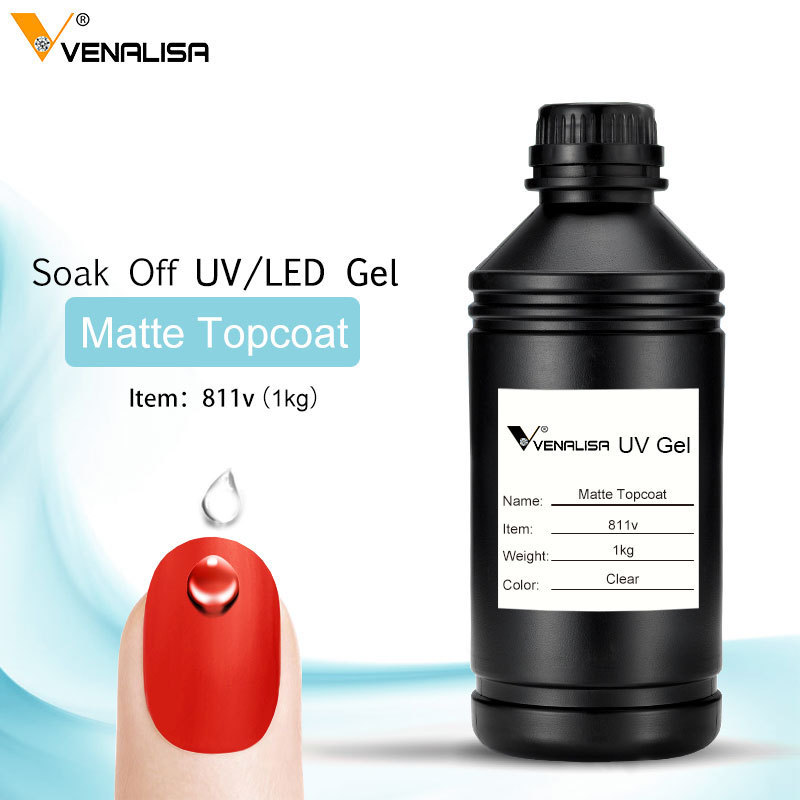 VENALISA UV GEL 1KG  Peel Off Base Coat No-Wipe Long Wear Tempered Top Coat Nail Gel Polish OEM Bulk 1000ml Nail Enamel Polish