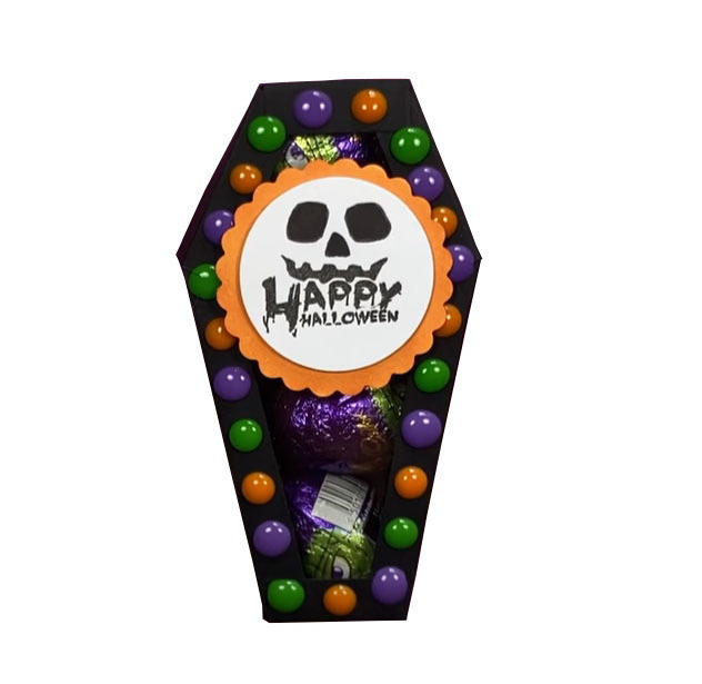 2024 Custom Cardboard boxes Coffin shaped Candy packaging box for Halloween Chocolate