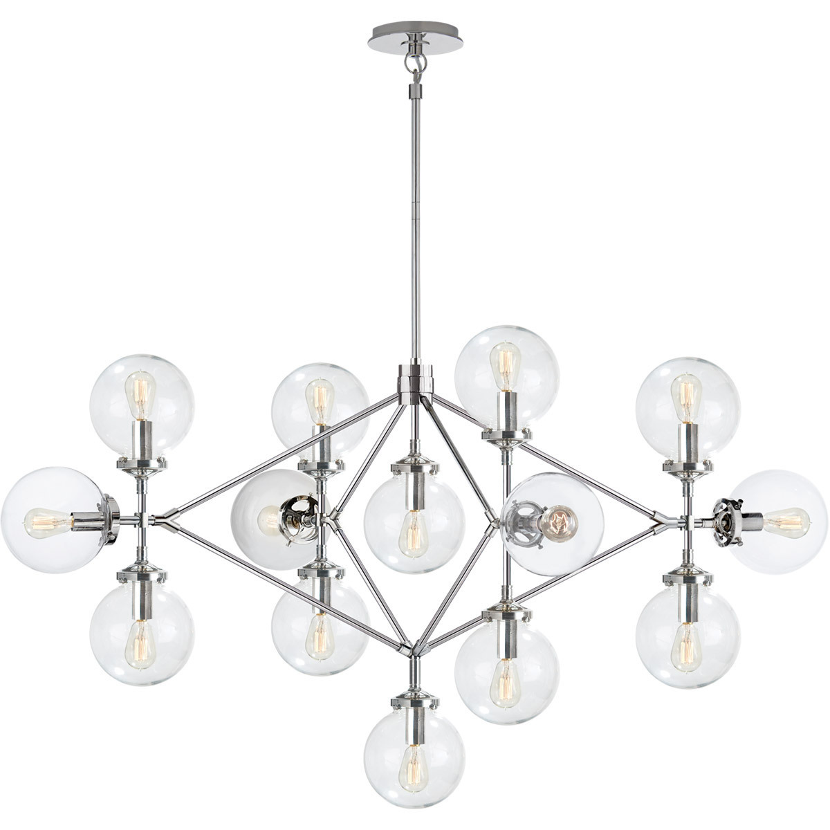 Modern Minimalist Nordic Milk Glass Globe Pendant Ceiling Light 14 Lights Chandelier