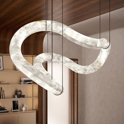 Irregular Alabaster Chandeliers Ceiling Lighting Modern Luxury Large Pendant Lamp Home Living Dining Room Hanging Fixture