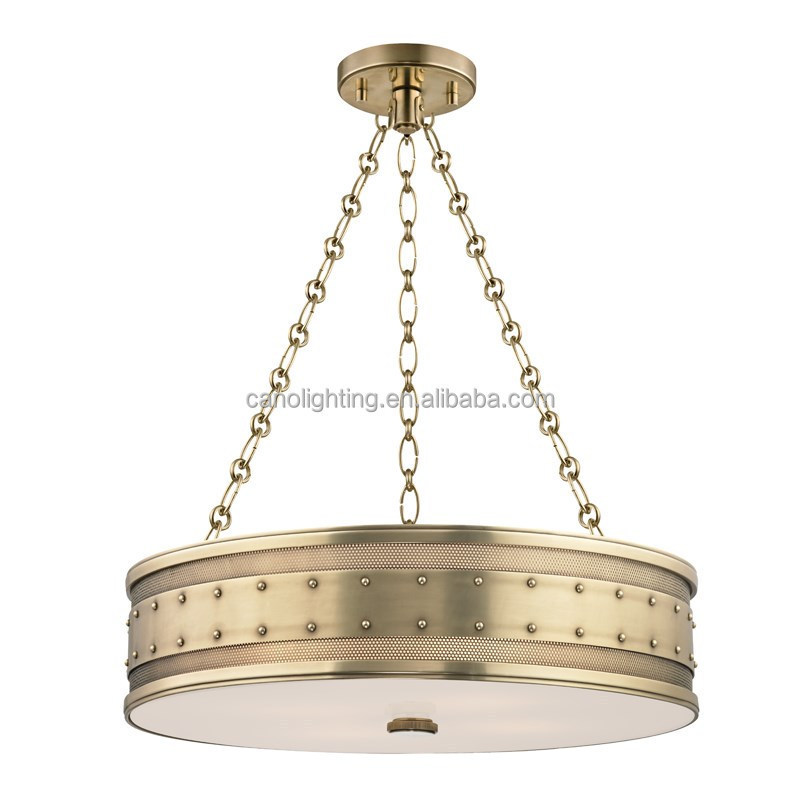 Modern Farmhouse gold and black Chandelier Adjustable Drum Pendant Light Fixture for Dining Room Living Room Bedroom