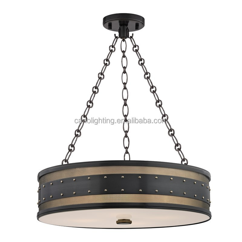 Modern Farmhouse gold and black Chandelier Adjustable Drum Pendant Light Fixture for Dining Room Living Room Bedroom