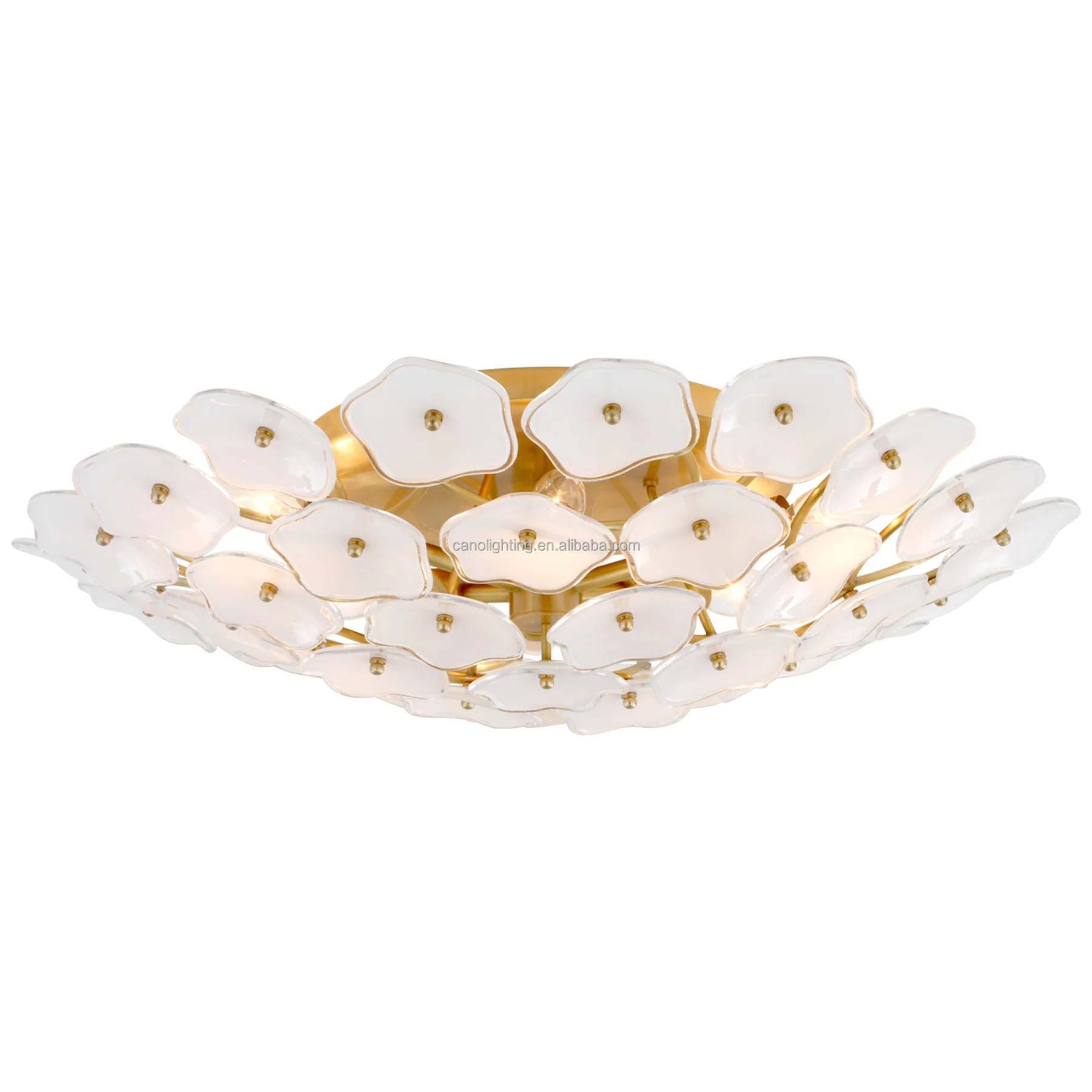 Modern decorative ceiling hand blown art white glass pendant light chandelier lamps home ceiling flush mount chandelier