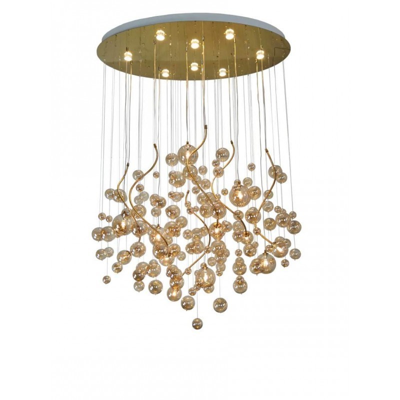 Nordic Modern Gold Luxury Brass Glass Palmyre Bubble Chandelier for Living Room Bedroom Hotel Restaurant